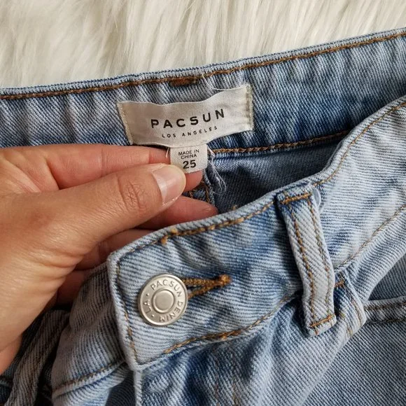 Pacsun Denim Mini Skirt Size 25 - Picture 7 of 11